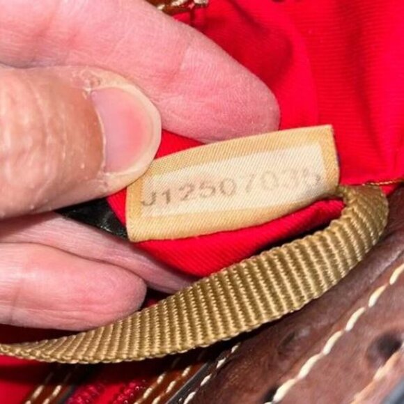 🔥🔥🔥Dooney & Bourke Ostrich collection Lexington Tote tan and brown leather - Picture 13 of 15